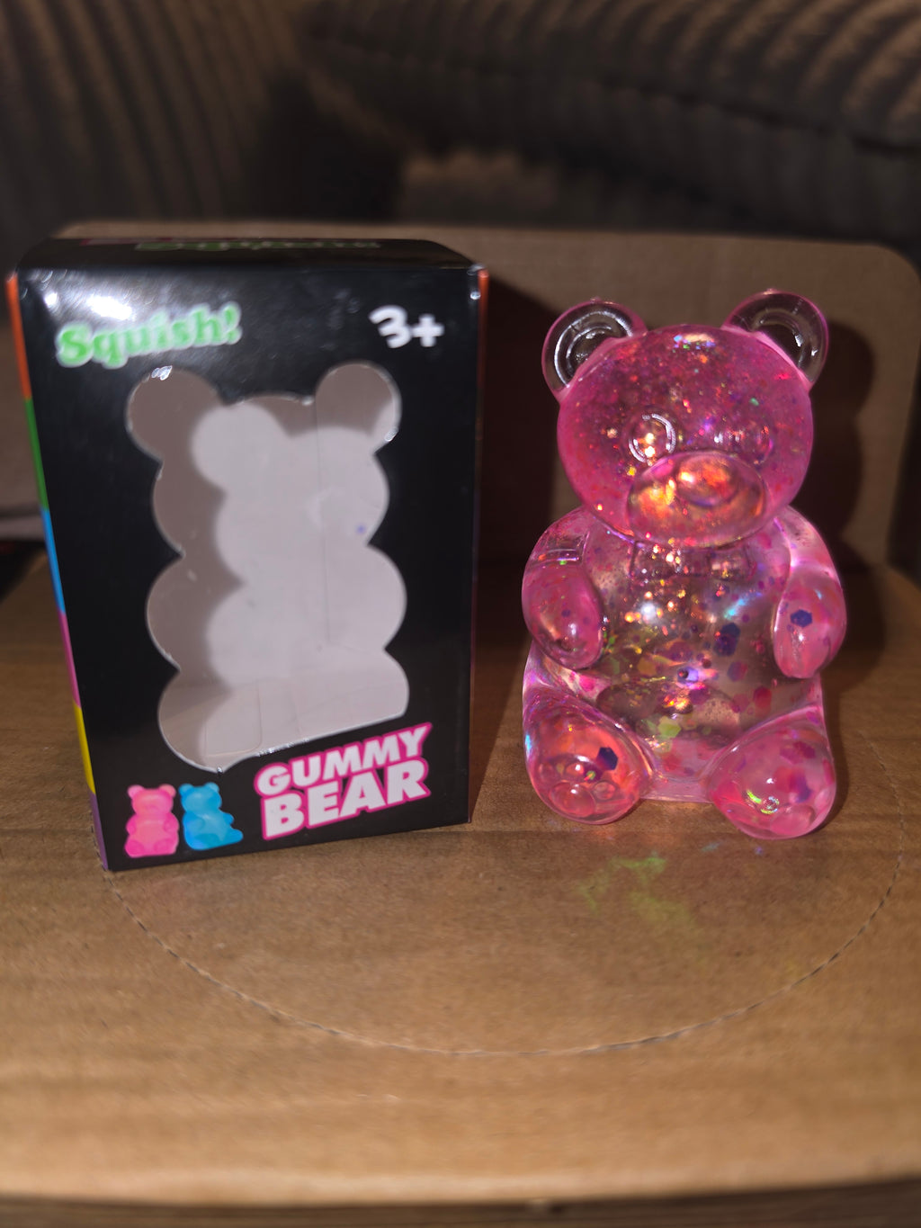 Gummy bear squishy glitter