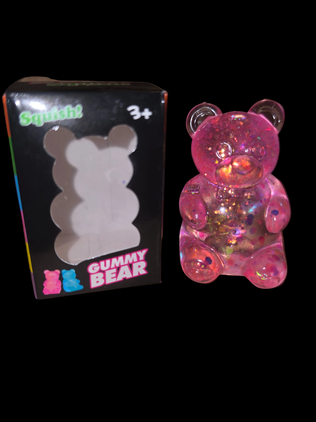 Gummy bear squishy glitter